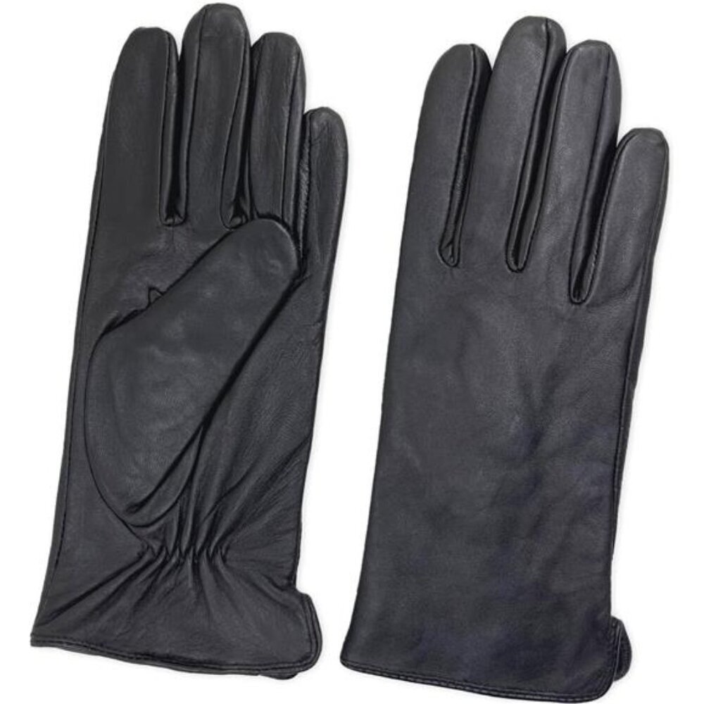 New Luxury Italian Soft Leather Gloves Fleece Lined Economic Black for Women